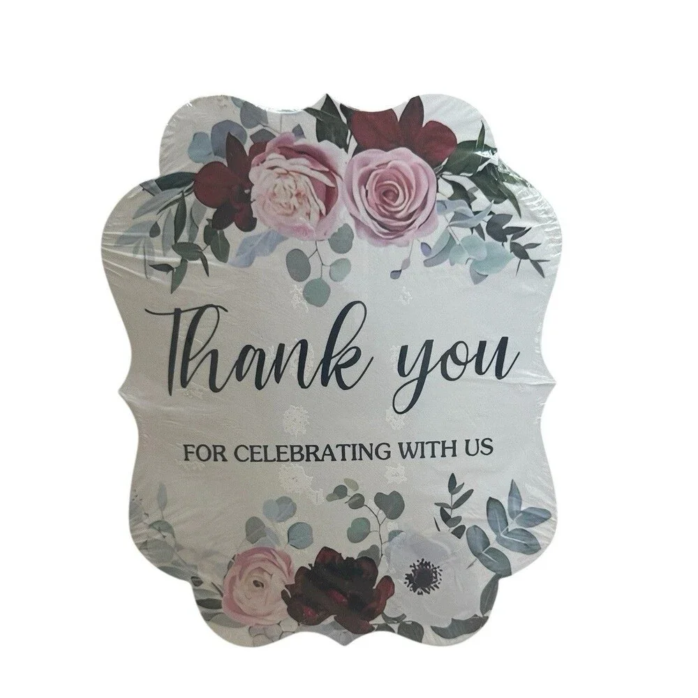 NEW Set of 10 Wedding Fans for Guests Thank You for Celebrating with Us Floral